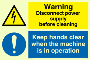 CM203: Disconnect power supply sign