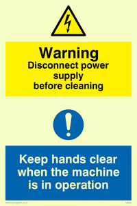 CM203: Disconnect power supply sign