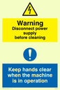 CM203: Disconnect power supply sign