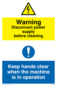 CM203: Disconnect power supply sign