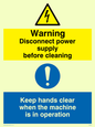 CM203: Disconnect power supply sign
