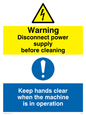 CM203: Disconnect power supply sign