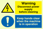 CM203: Disconnect power supply sign