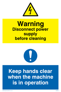 CM203: Disconnect power supply sign