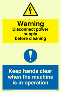 CM203: Disconnect power supply sign