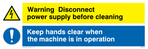 CM203: Disconnect power supply sign