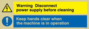 CM203: Disconnect power supply sign