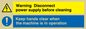 CM203: Disconnect power supply sign