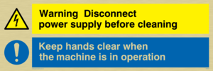 CM203: Disconnect power supply sign