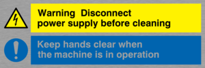 CM203: Disconnect power supply sign