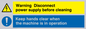 CM203: Disconnect power supply sign