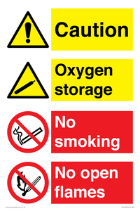 CN15425: Oxygen storage no smoking or open flame