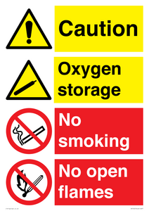CN15425: Oxygen storage no smoking or open flame