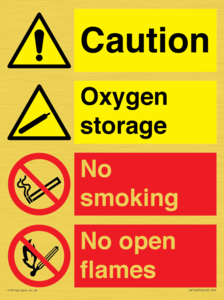 CN15425: Oxygen storage no smoking or open flame