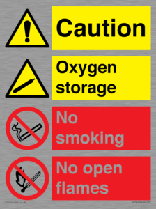 CN15425: Oxygen storage no smoking or open flame