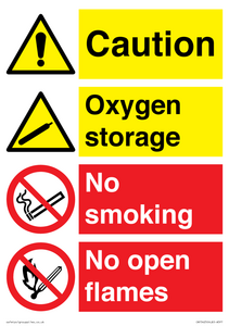 CN15425: Oxygen storage no smoking or open flame