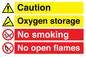 CN15425: Oxygen storage no smoking or open flame