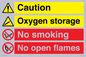 CN15425: Oxygen storage no smoking or open flame