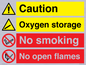 CN15425: Oxygen storage no smoking or open flame
