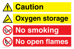 CN15425: Oxygen storage no smoking or open flame