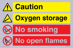 CN15425: Oxygen storage no smoking or open flame