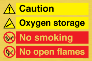 CN15425: Oxygen storage no smoking or open flame