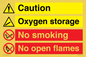 CN15425: Oxygen storage no smoking or open flame
