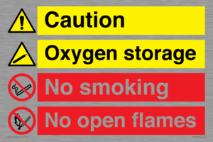 CN15425: Oxygen storage no smoking or open flame
