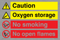 CN15425: Oxygen storage no smoking or open flame