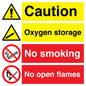 CN15425: Oxygen storage no smoking or open flame