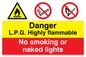 CN612: LPG highly flammable sign