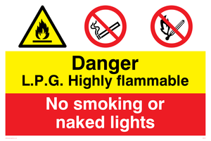 CN612: LPG highly flammable sign
