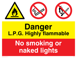 CN612: LPG highly flammable sign