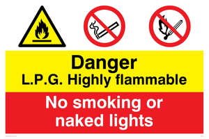 CN612: LPG highly flammable sign