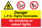 CN612: LPG highly flammable sign