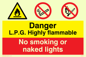CN612: LPG highly flammable sign