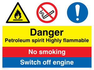 CN613: Petrol spirit flammable sign