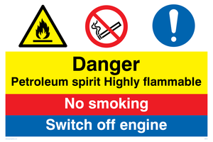 CN613: Petrol spirit flammable sign