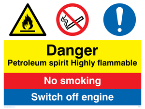 CN613: Petrol spirit flammable sign