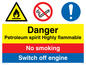 CN613: Petrol spirit flammable sign