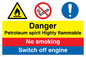CN613: Petrol spirit flammable sign