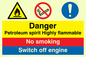 CN613: Petrol spirit flammable sign
