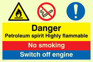 CN613: Petrol spirit flammable sign