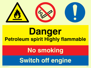 CN613: Petrol spirit flammable sign