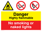 CN614: Highly flammable no smoking