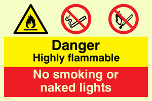 CN614: Highly flammable no smoking