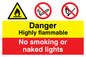 CN614: Highly flammable no smoking