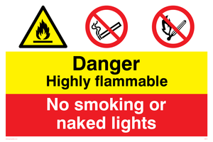 CN614: Highly flammable no smoking