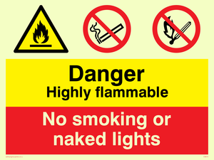 CN614: Highly flammable no smoking