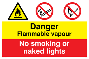 CN615: Flammable vapour no smoking